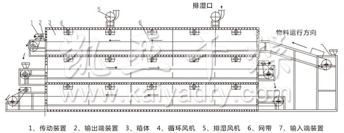 多层带式干燥机结构示意图